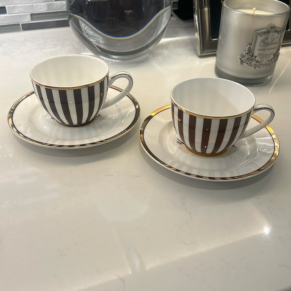 Henri Bendel Teacup and Saucer x2